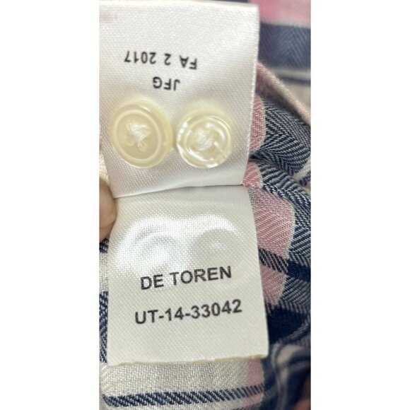 NEW Untuckit The De Toren White Blue Pink Check Plaid Button Long Sleeve XS 0974 - Picture 6 of 7